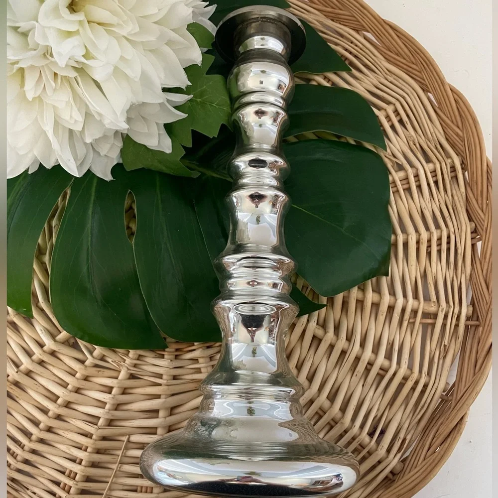Vintage Candle holder collection Skimmer by IKEA Glass colored by silver color